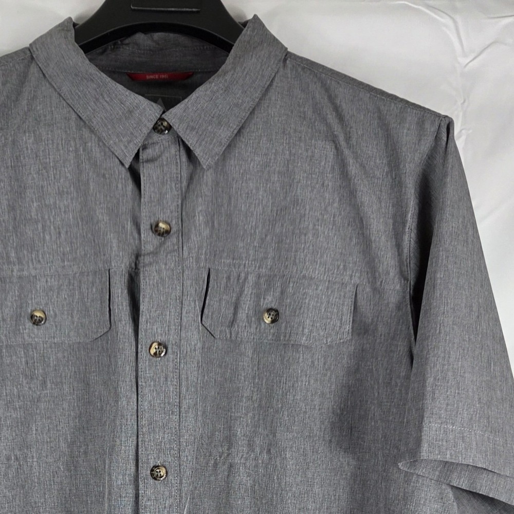 Gerry Mens XXL Gray Short Sleeve Button Down Outdoor Hiking Shirt